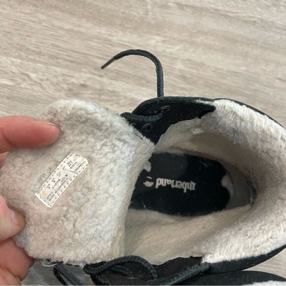 Womens Timberland Black Nubuck High Top Winter Sneakers Boots US8 Wool insol - Picture 5 of 8